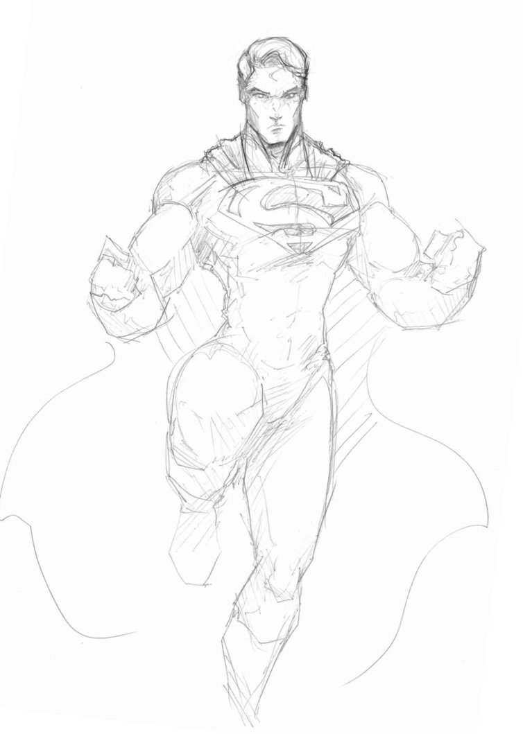 754x1059 Superman Pencil Sketch By Sketchydeez - Superman Sketch Drawing