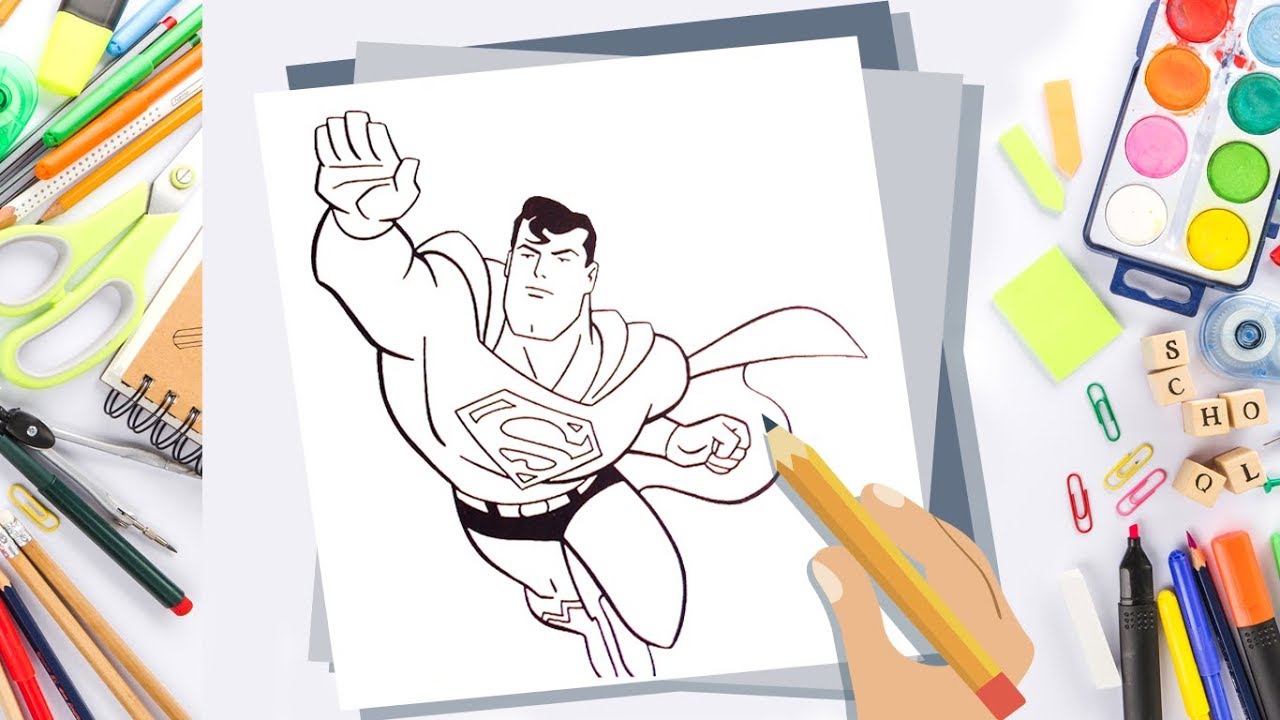 1280x720 Superman Sketch Easy Step By Step Drawing Diy - Superman Sketch Drawing