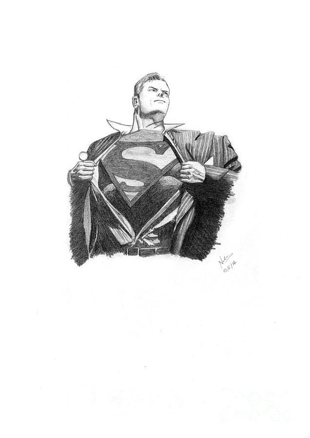 636x900 Superman Sketch Drawing By Nadeem Abdulla - Superman Sketch Drawing