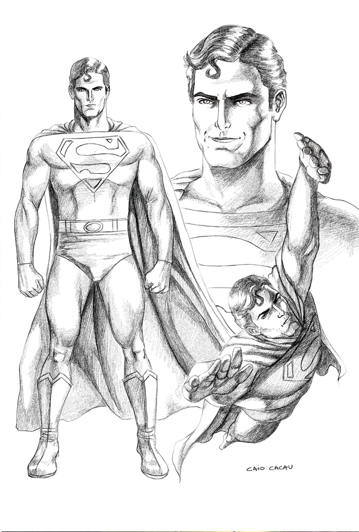 713x1057 Superman Sketch By Caiocacau - Superman Sketch Drawing