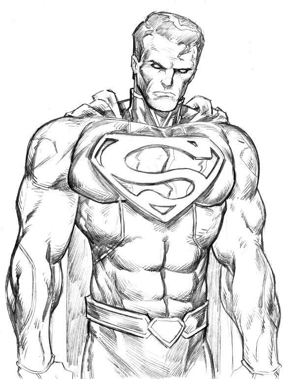 600x771 Superman Sketch By Comicbookist - Superman Sketch Drawing