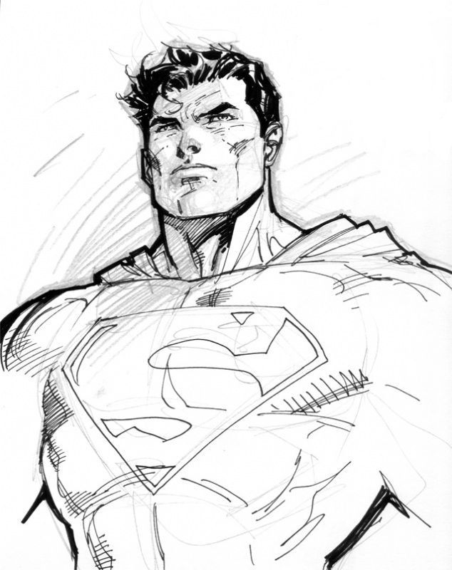 634x800 Superman Sketch By Jim Lee Dc Comics Jim Lee - Superman Sketch Drawing