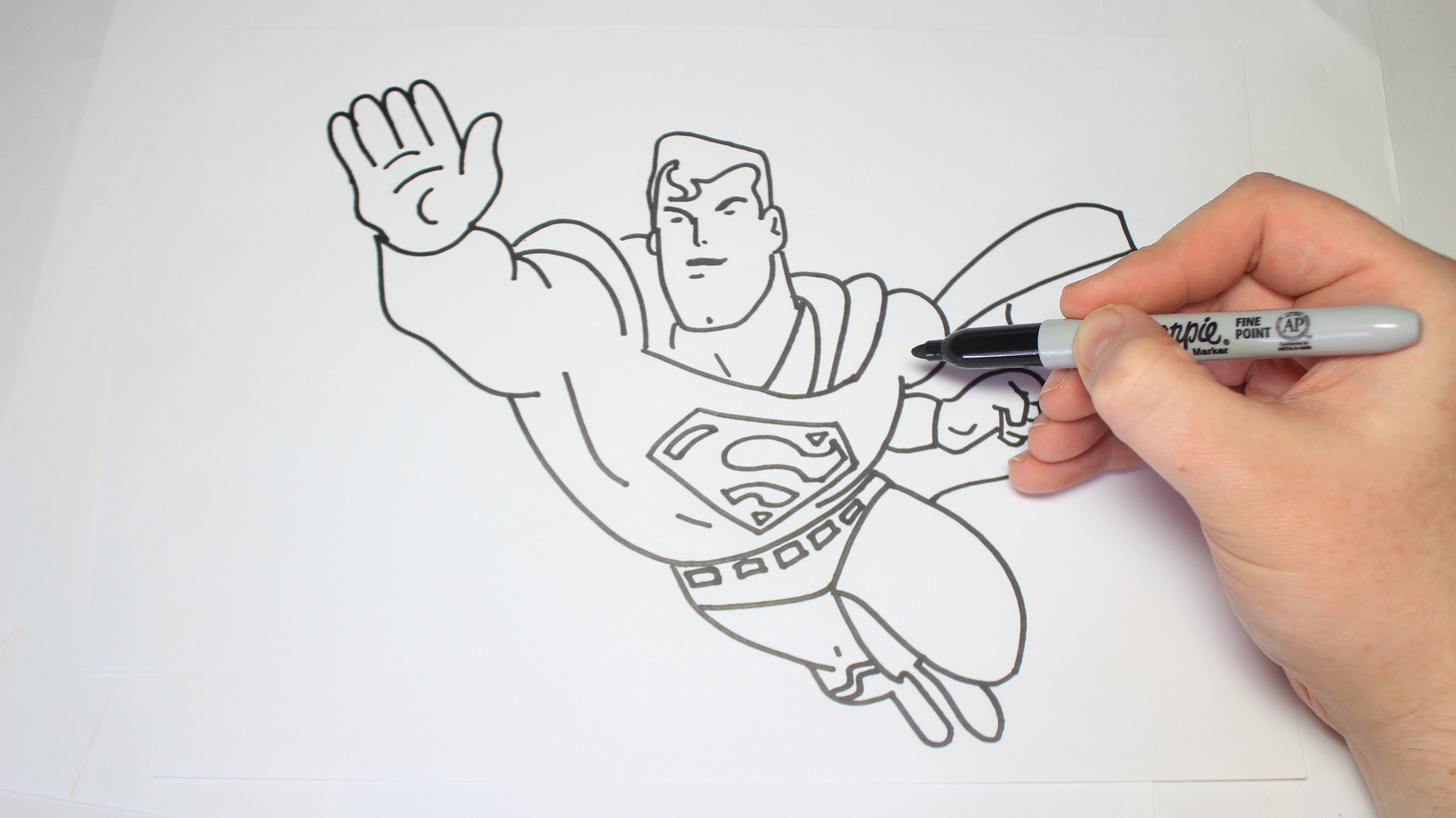 4096x2301 Easy How To Draw Superman For Kids - Superman Sketch Drawing