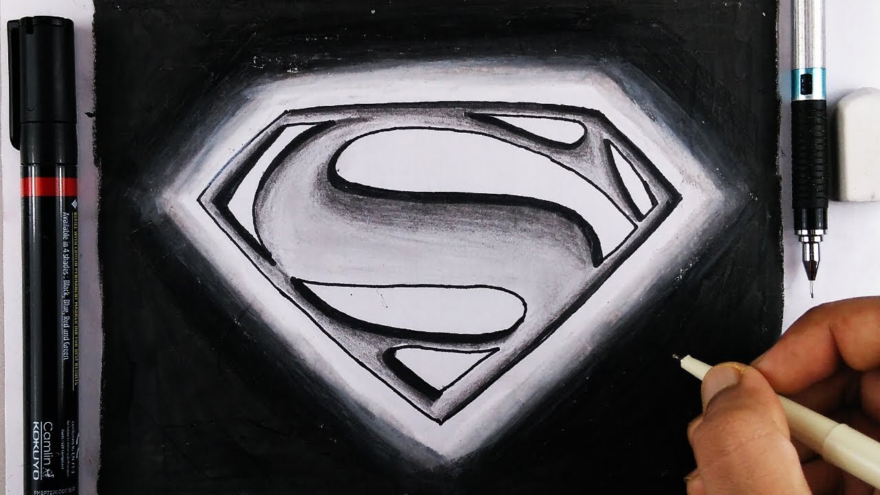 1280x720 How To Draw The Superman Logo Step By Step Drawing - Superman Sketch Logo