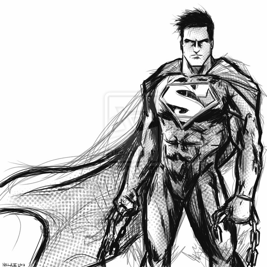 900x900 Norby Ela Superman Sketch - Superman Sketch Logo