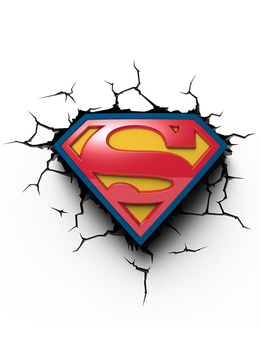 889x1200 3d Deco Light Superman Logo Official For Fans Funidelia - Superman Sketch Logo