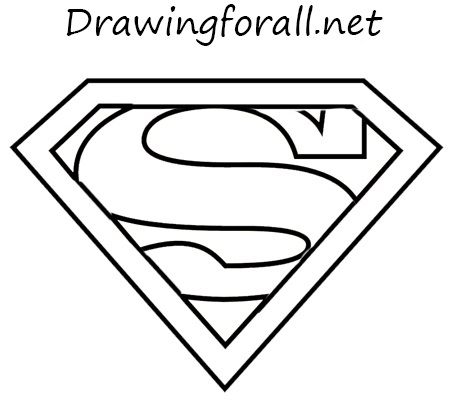 450x400 How To Draw The Superman Logo Crafts Drawings - Superman Symbol Sketch