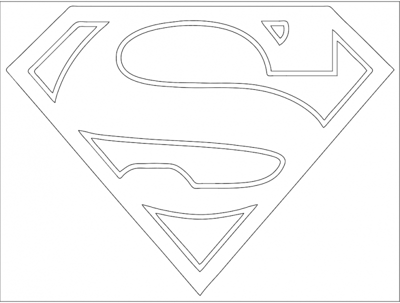 800x606 Superman Logo Dxf File Free Download - Superman Symbol Sketch