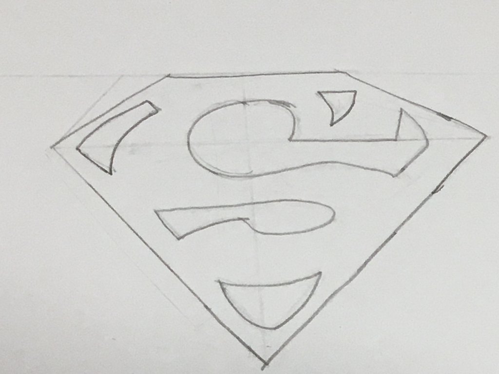 1024x768 Superman Symbol By Iamautism - Superman Symbol Sketch