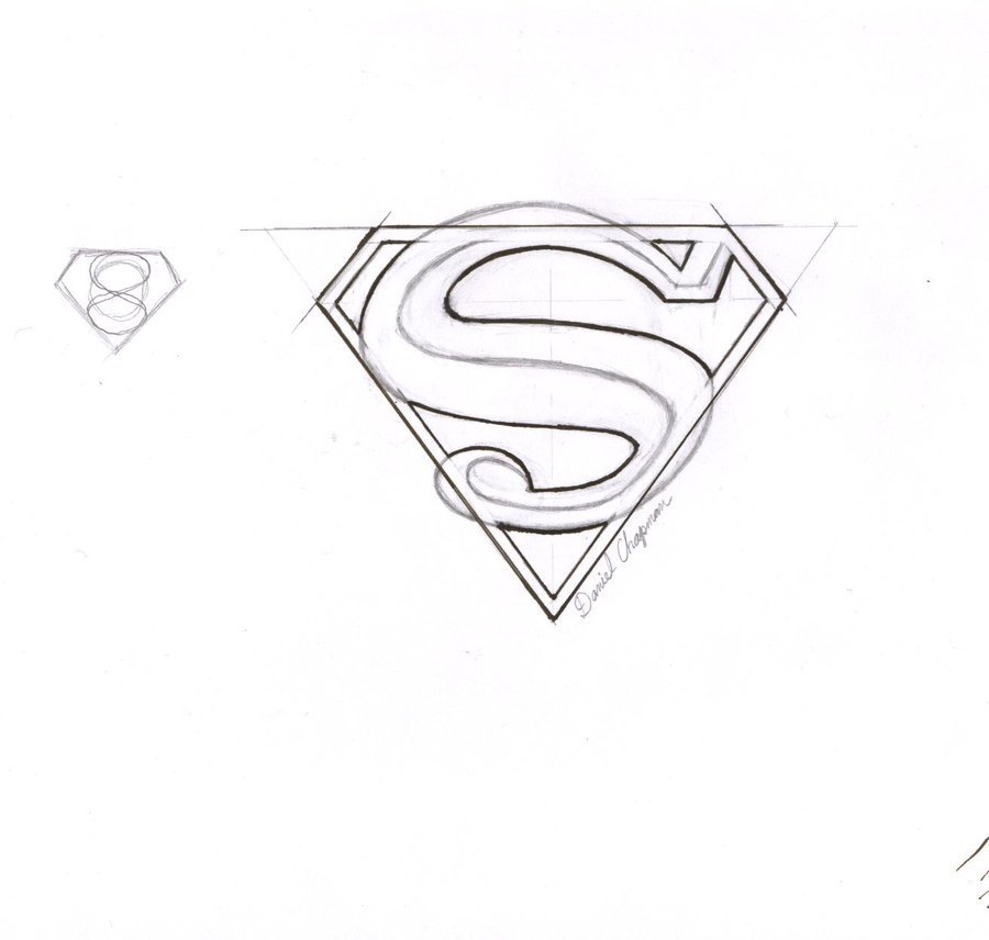 900x856 Superman Symbol Sketch By Danieltiger13 - Superman Symbol Sketch