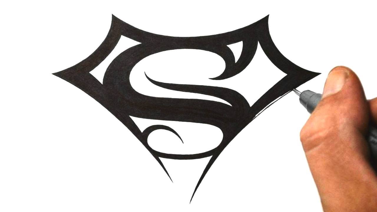 1280x720 How To Draw Superman Logo - Superman Symbol Sketch