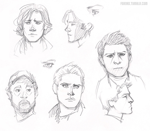 500x437 Supernatural Sketches By ~kreugan - Supernatural Sketches