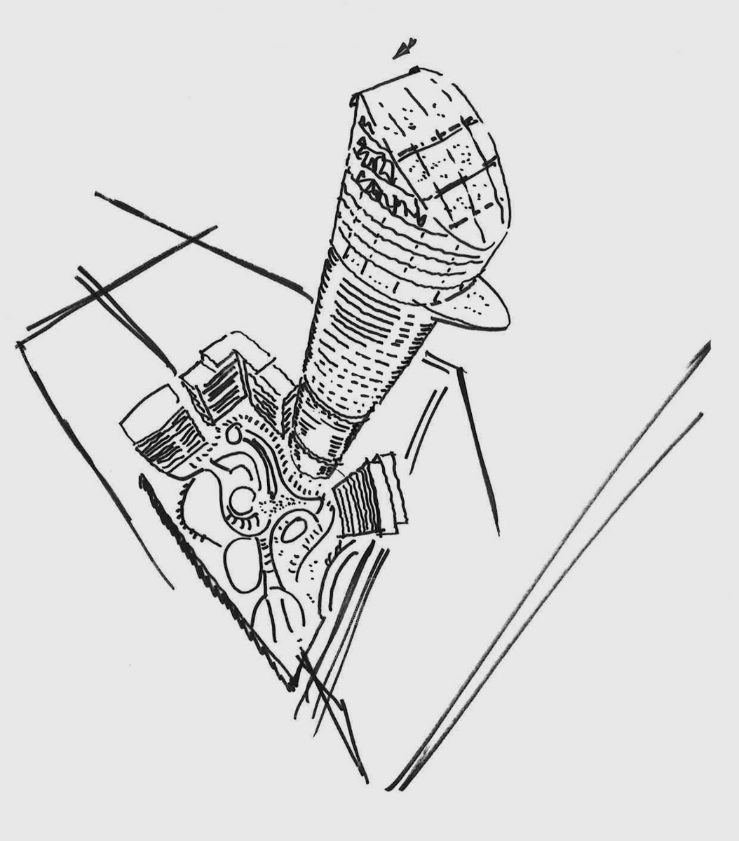 1054x1200 Supernova, Noida, India On The Drawing Board Benoy - Supernova Sketch