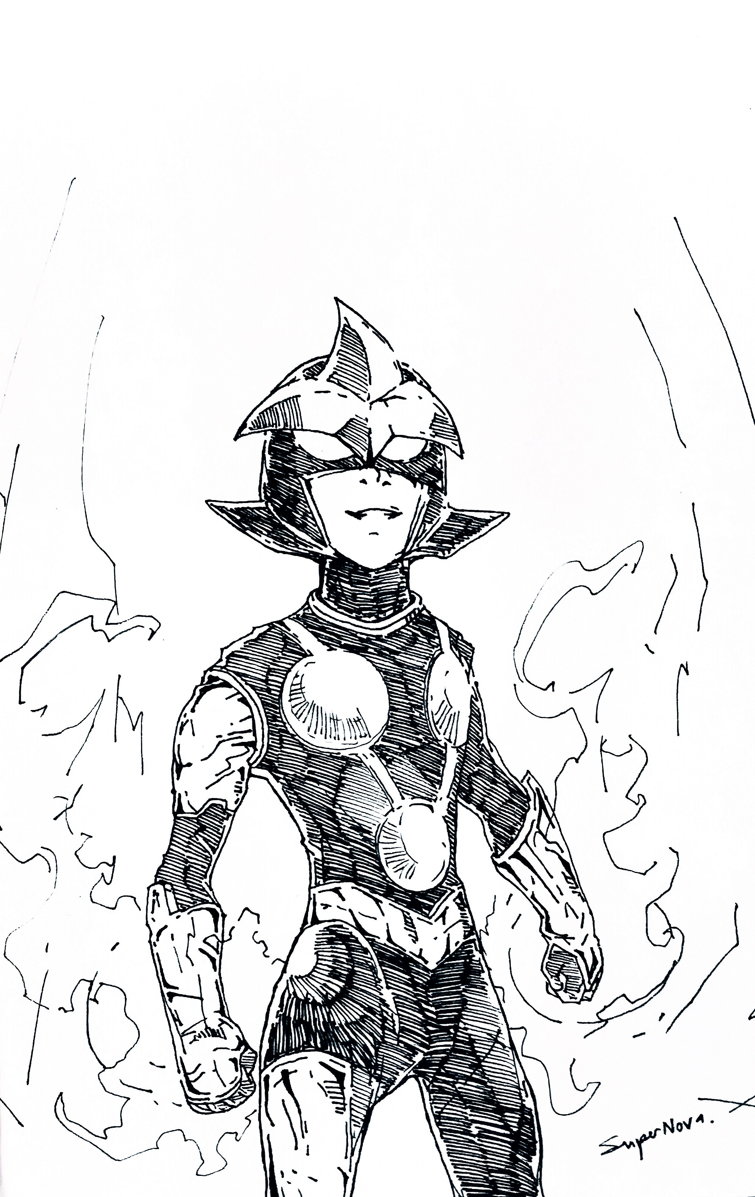 2538x4024 Marvel, Supernova Sketch,illus,doodle,drawing,tatoo - Supernova Sketch