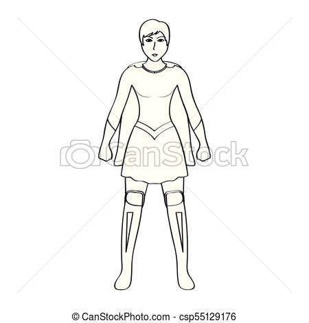 450x470 Isolated Superwoman Cartoon Character Sketch. Vector... Vectors - Superwoman Sketch
