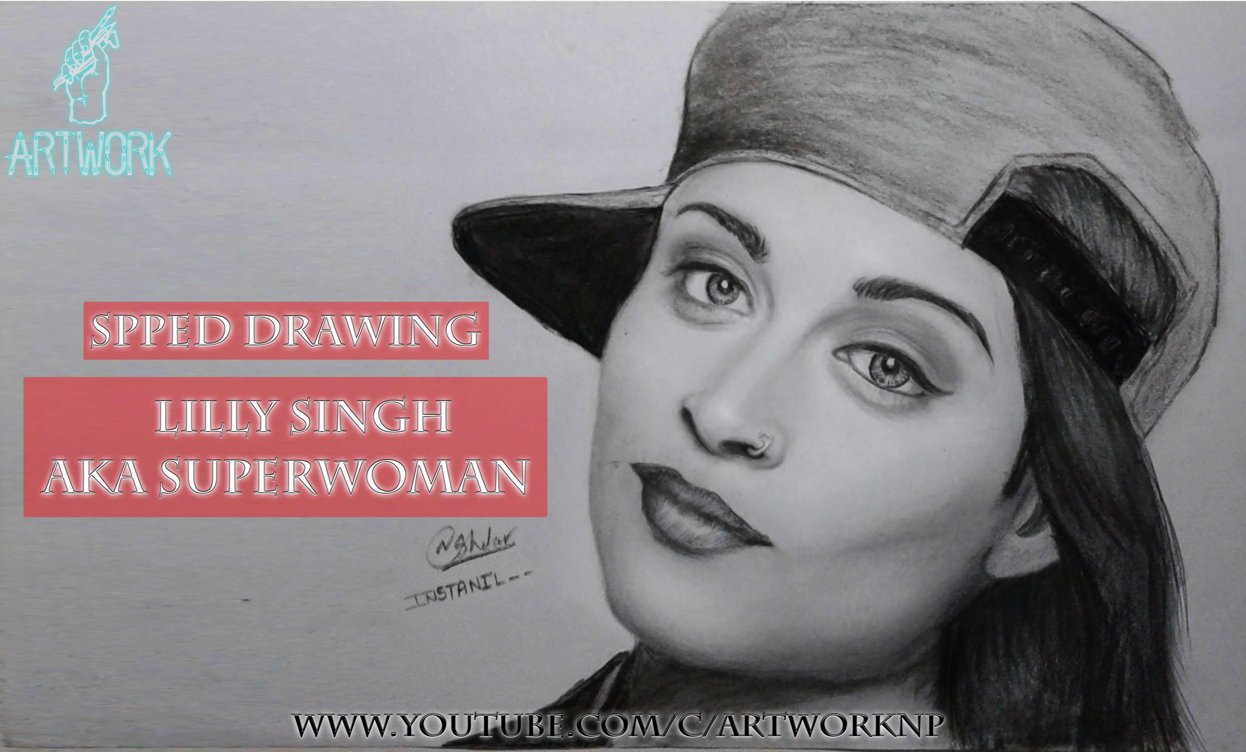 3992x2408 Lilly Singh - Superwoman Sketch