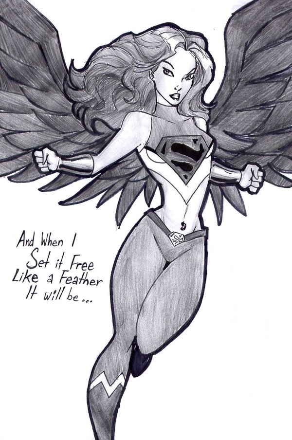 600x904 Superwoman Drawing 2737334 - Superwoman Sketch