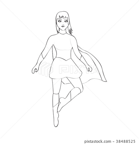 450x468 Superwoman Cartoon Character Sketch - Superwoman Sketch