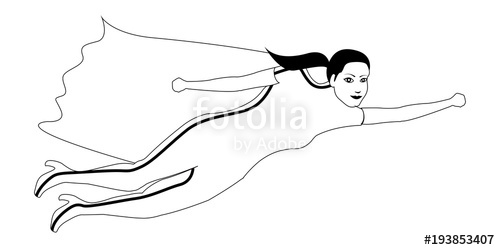 500x250 Superwoman Cartoon Character Sketch Stock Image And Royalty Free - Superwoman Sketch