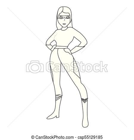 450x470 Superwoman Cartoon Character Sketch. Isolated Superwoman Cartoon - Superwoman Sketch
