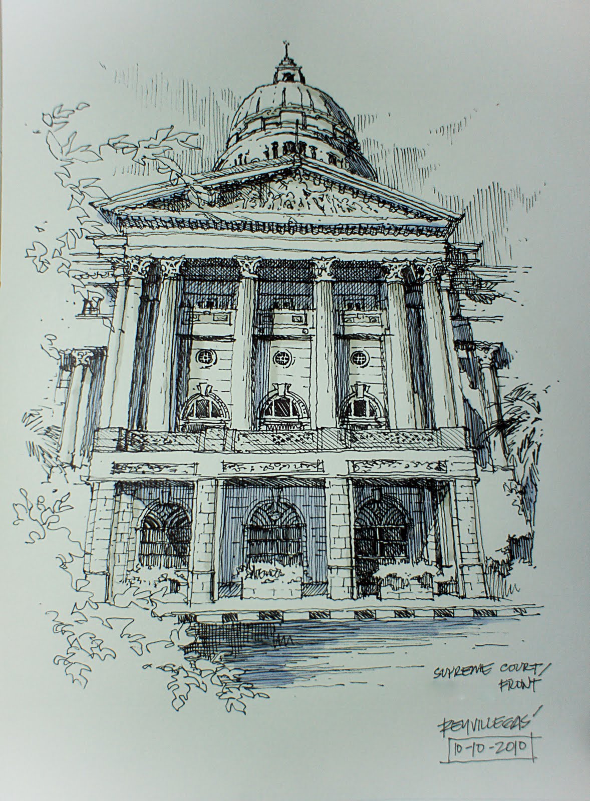 1178x1600 Urban Sketchers Singapore Old Supreme Court Facade - Supreme Court Building Sketch