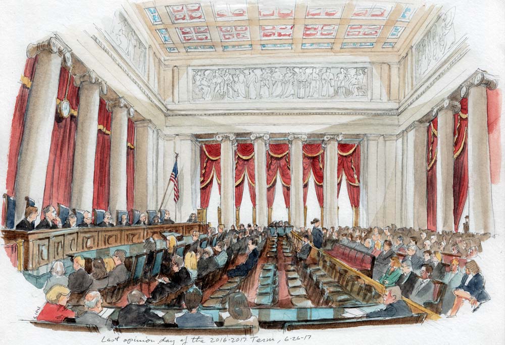 Supreme Court Sketches at PaintingValley.com | Explore collection of ...