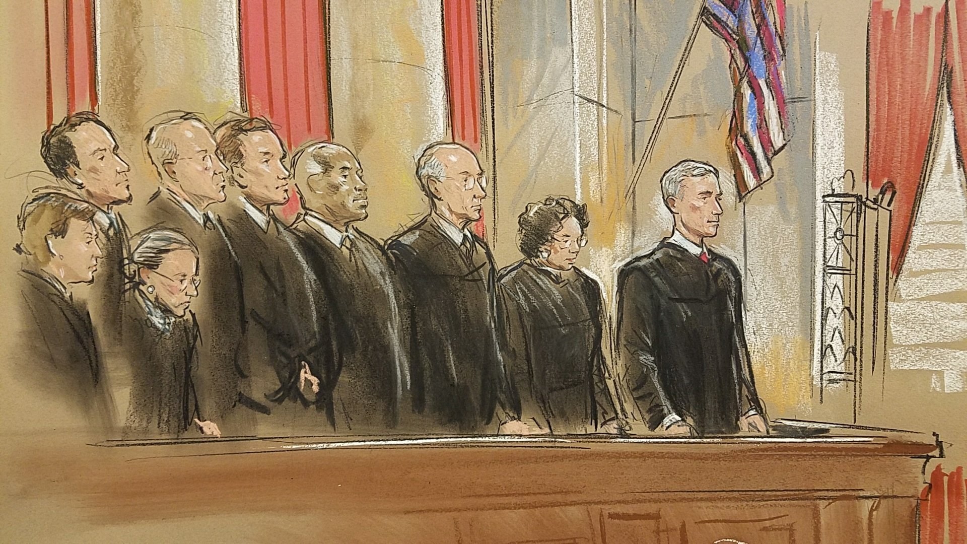 1920x1080 Sketches From Judge Neil Gorsuch First Day - Supreme Court Sketches