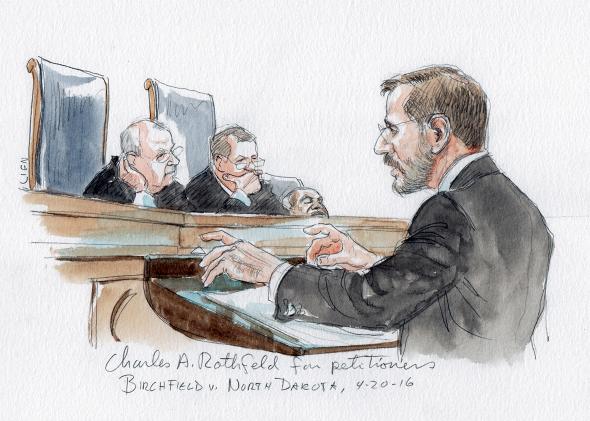 590x421 Supreme Court Sketch Artist Draws Clarence Thomas Deep In Thought. - Supreme Court Sketches