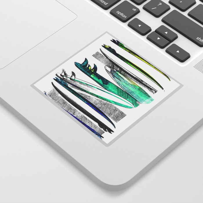 700x700 Surfboard Surf Sketch Stripe Sticker By Coolposters Society6 - Surf Sketch