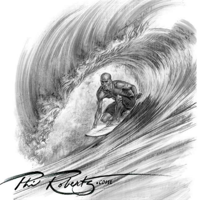 648x648 Kelly Slater Wave Surf Art Phil Roberts Phil Roberts Art - Surf Sketch
