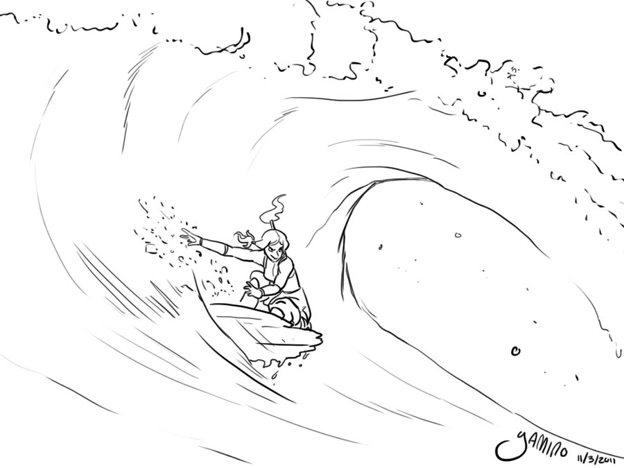 900x675 Korra Surf Sketch By Yamino - Surf Sketch