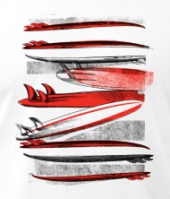 190x222 Leader Designs Surfboard Surf Sketch Stripe Mens T Shirt By - Surf Sketch