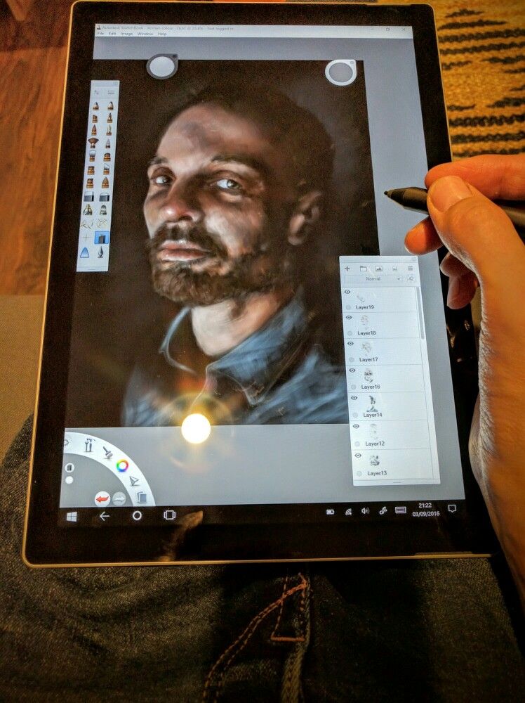 748x1000 Portrait Of Roman. Work In Progress. Microsoft Surface Pro 4 And - Surface Pro Sketch