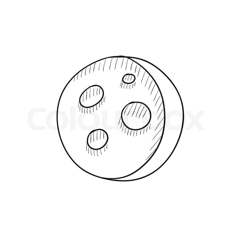 800x800 Moon Surface With Cheese Holes Vector Sketch Icon Isolated On - Surface Sketch