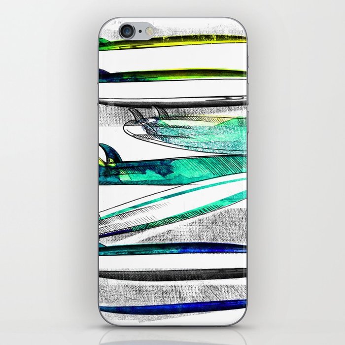 700x700 Surfboard Surf Sketch Stripe Iphone Skin By Coolposters Society6 - Surfboard Sketch