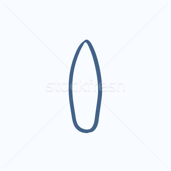 600x600 Surfboard Sketch Icon. Vector Illustration Andrei Krauchuk - Surfboard Sketch