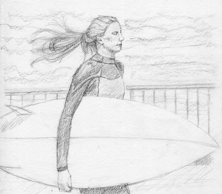 744x648 Sketch Surfer Girl 2 By Radiance Eternal - Surfer Girl Sketch