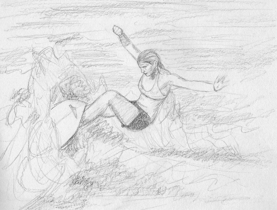 900x681 Sketch Surfer Girl By Radiance Eternal - Surfer Girl Sketch