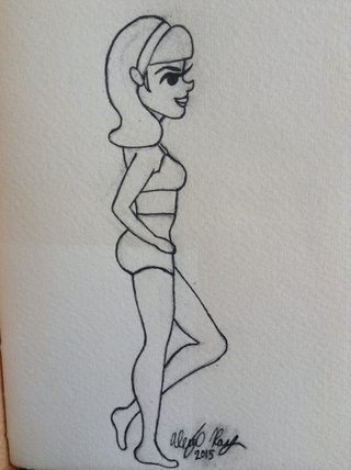 320x428 Surfergirl Drawings On Paigeeworld. Pictures Of Surfergirl - Surfer Girl Sketch