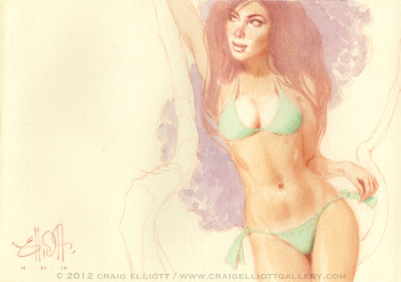 450x316 Little Surfer Girl... Craig Elliott Gallery - Surfer Girl Sketch