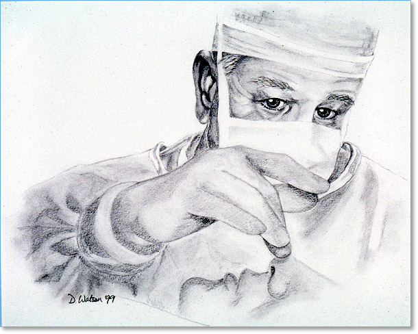 610x488 Sketch Of Surgeon By Deborah Watson - Surgeon Sketch