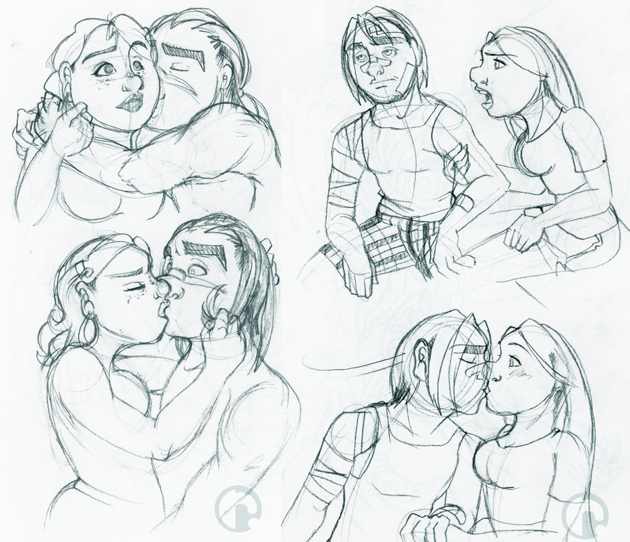 900x774 Sketch Surprise Kisses Apr 2012 By Ladywildrose - Surprise Sketch