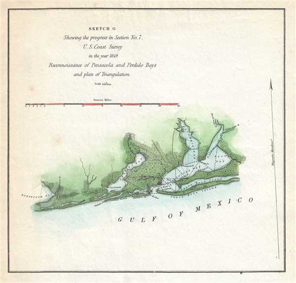 600x575 Sketch G Showing The Progress In Secion No. 7 U.s. Coast Survey In - Survey Sketch