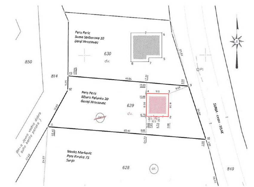850x627 Sketch Of Survey From A Geodetic Report For Registration Of A - Survey Sketch