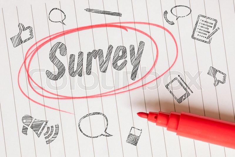 800x534 Survey Sketch On Linear Paper With A Red Marker Stock Photo - Survey Sketch