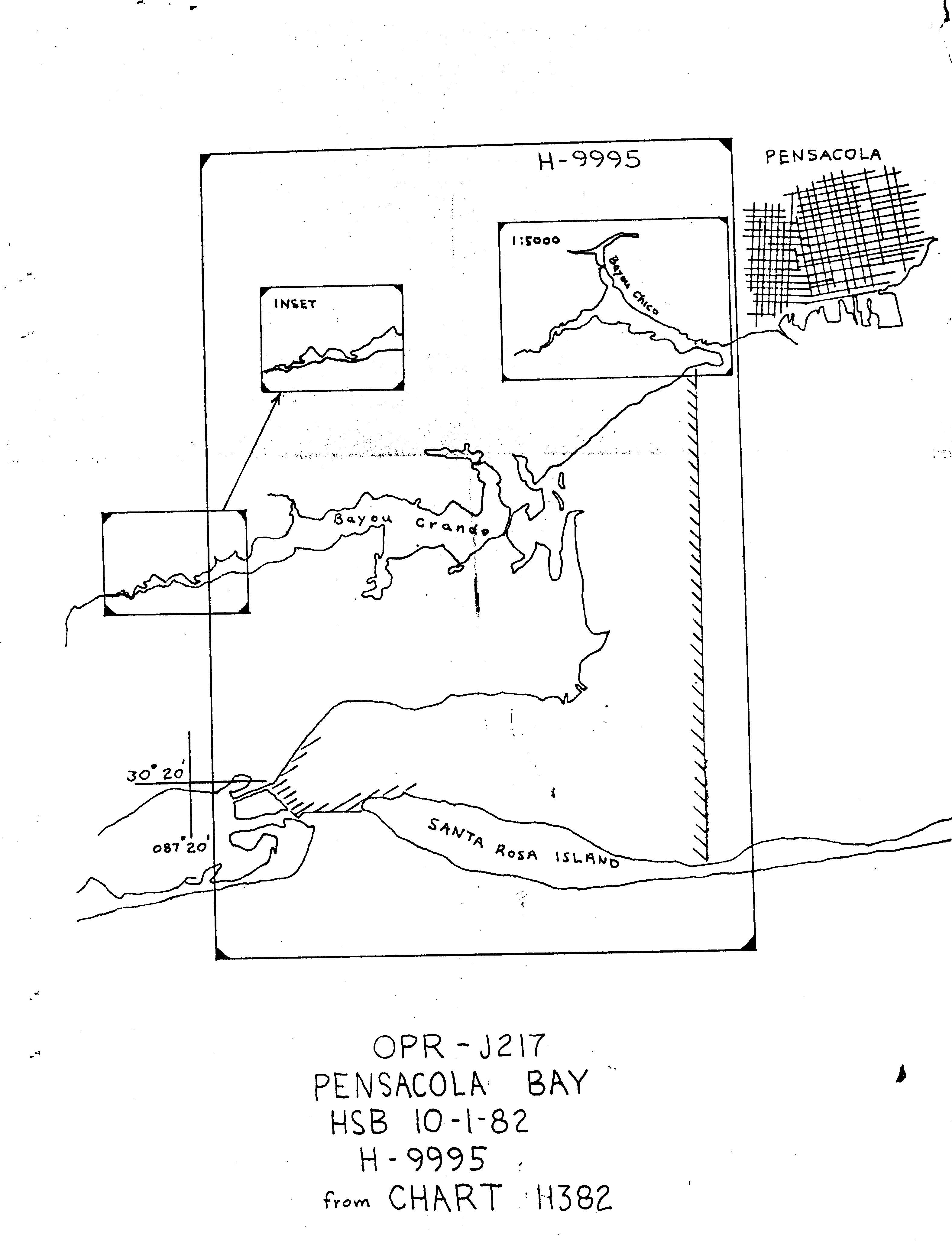 3150x4145 H09995 Nos Hydrographic Survey , Fort Mcree To Bayou Chico - Survey Sketch