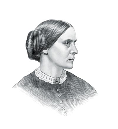 400x436 Susan B. Anthony Interesting Facts For Kids - Susan B Anthony Sketch
