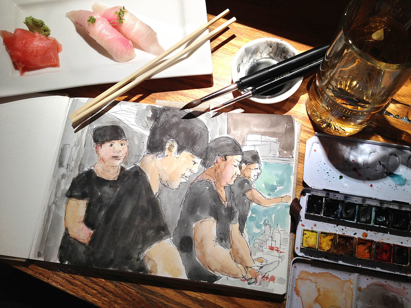 1333x1000 New York City Urban Sketchers Sushi And Sketch - Sushi Sketch