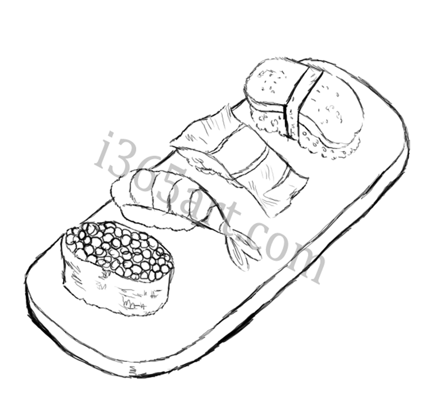 1433x1368 Day - Sushi Sketch