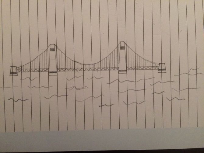 Suspension Bridge Sketch at PaintingValley.com | Explore collection of ...